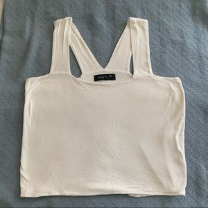 Soft White Tank Top with cross back